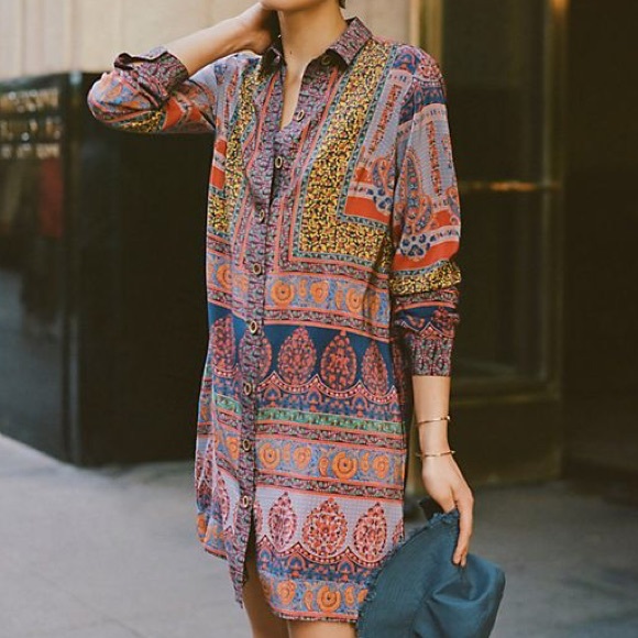 casablanca silk shirtdress